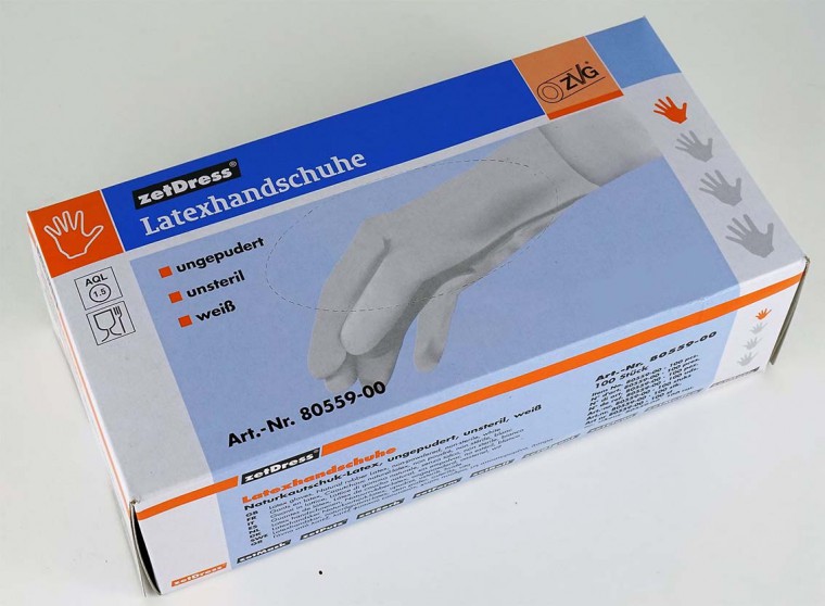 ​Handschuh Latex ungepudert Größe S- Box mit 100 Stück 